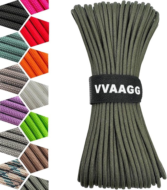 VVAAGG 1000 Paracord Rope, 50ft 12 Strand Parachute Cord by ParacordSpecialist