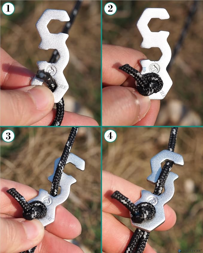 NACETURE Aluminum Alloy Rope Tensioner Tent Guyline Cord Adjuster - Image 3
