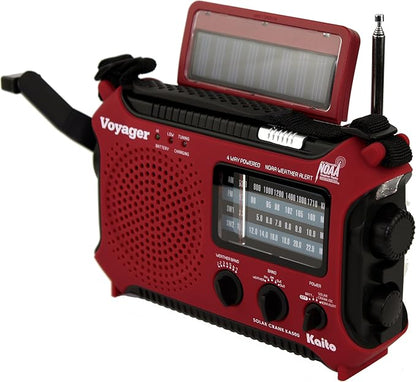 Kaito KA500IP-RED Voyager Solar/Dynamo AM/FM/SW NOAA Weather Radio - Image 5