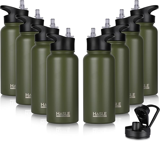HASLE OUTFITTERS 32 oz Insulated Water Bottle Stainless Steel Double Walled by HASLEOUTFITTERS