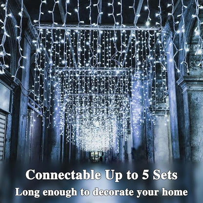 240LED 88Ft Connectable String Lights Indoor Outdoor Clear Wire | Cool White - Image 5