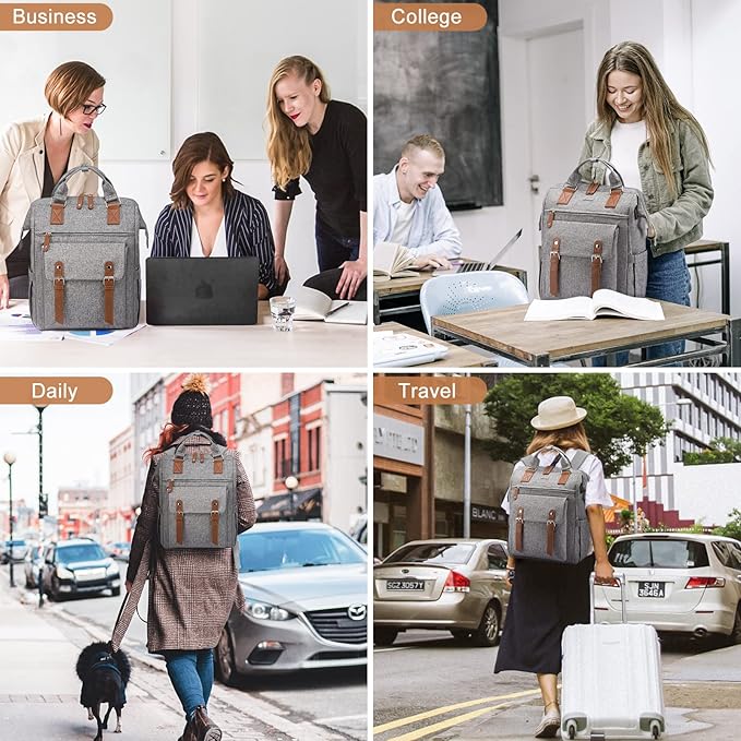 LOVEVOOK Laptop Backpack for Women Work Travel Commuter Teacher Backpack - Image 6