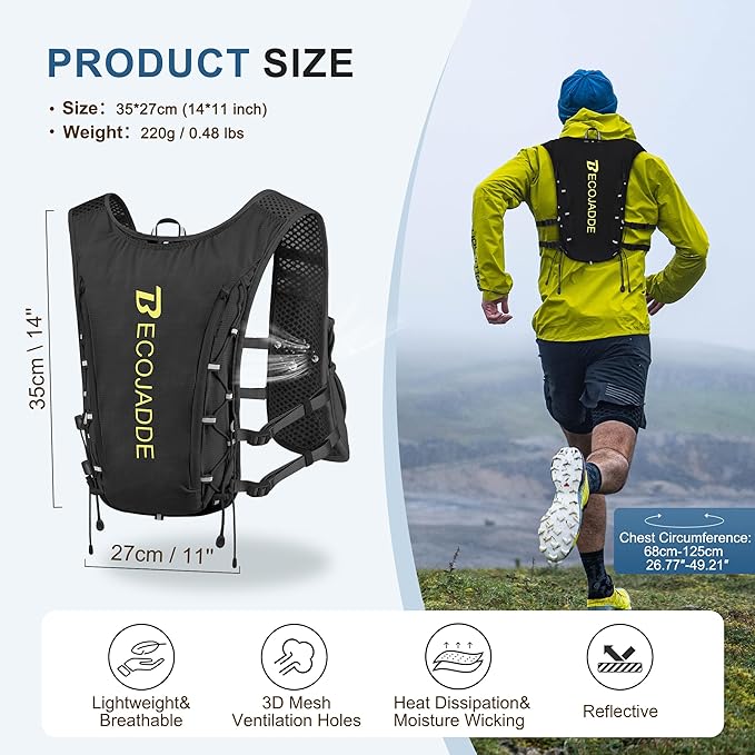 BECOJADDE Running Vest Hydration Backpack - Image 4