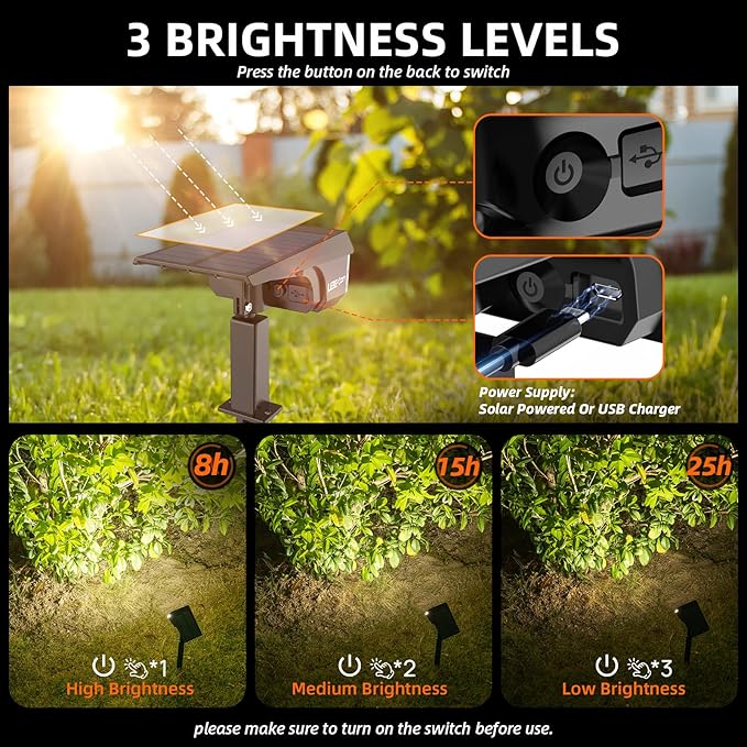 LEREKAM Solar Spot Lights, IP65 Waterproof 40 LED's Landscape Spotlights - Image 4