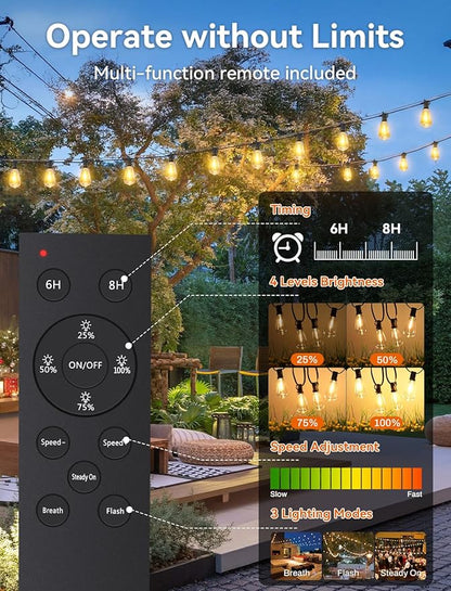 Brightever 120FT Solar String Lights Outdoor Waterproof, Patio Lights Solar - Image 4