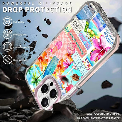 Case for iPhone 14 Pro, Coastal Beach Cover Coquette Collage Phone Case - Image 5