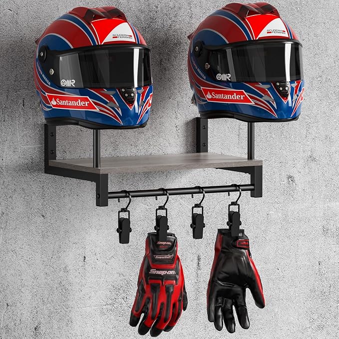 Motorcycle Helmet Holder Wall Mount, Helmet Rack by NANAGIFTREE