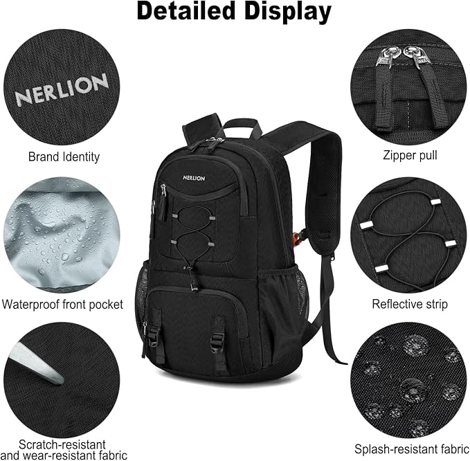 Nerlion Lightweight Foldable 35L Hiking Backpack Travel Backpack - Image 5