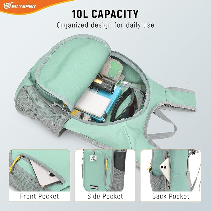 SKYSPER 10L Hiking Backpack Small Foldable Daypack Packable Lightweight Hiking - Image 2