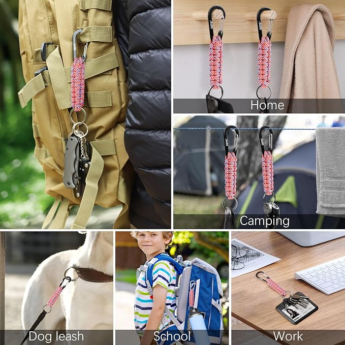 EOTW Paracord Keychain for Men Women Paracord Carabiner Backpack Keychain - Image 6