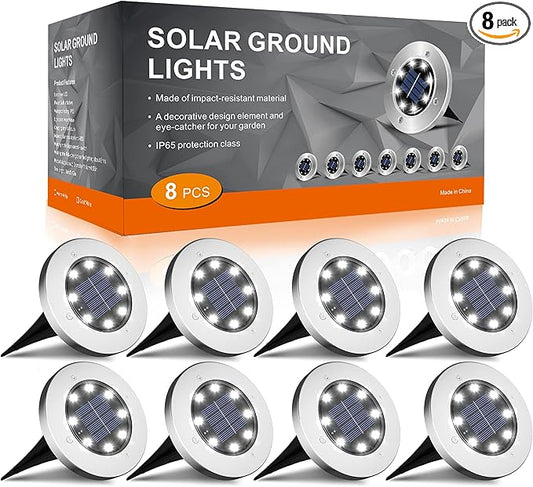 INCX 4.6 inch Solar Lights for Outside, 8 Pack Solar Light Outdoor Waterproof by INCX