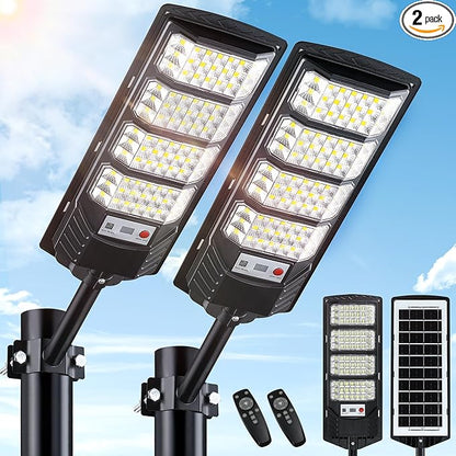 Yusist 2 Pack Solar Street Lights Outdoor Waterproof, 6500K LED Motion Sensor by Yusist