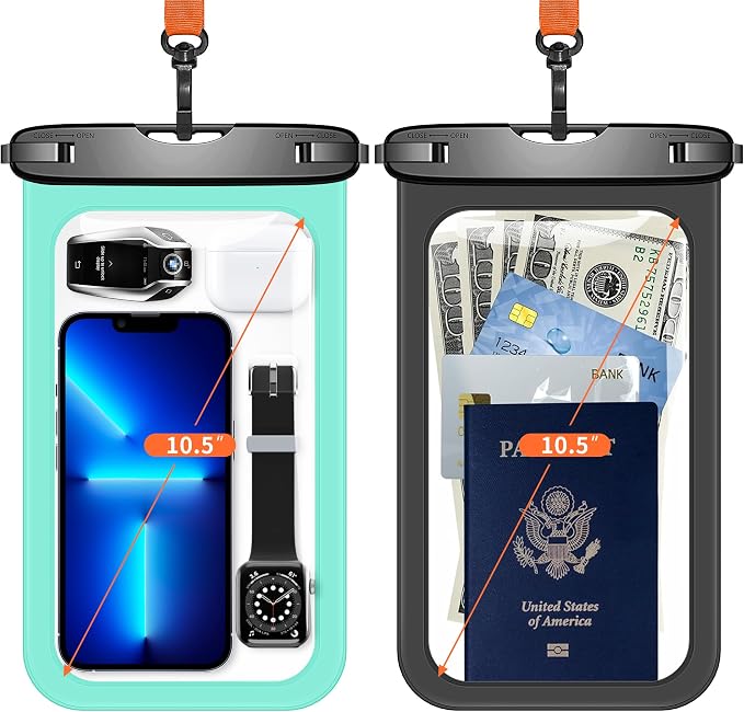 Lanhiem Large Waterproof Phone Pouch Universal IPX8 Waterproof Dry Bag by LanhiemHome