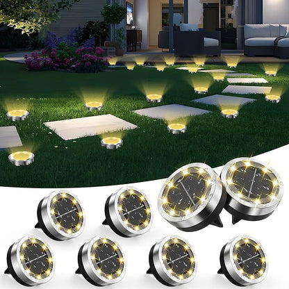 Solar Ground Lights Outdoor, 8 Pack Solar Lights Outdoor Waterproof, Mini Flat by Unknown