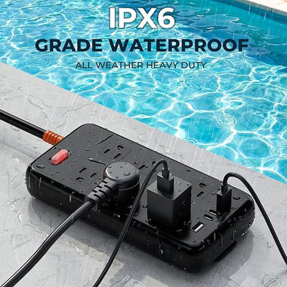 Outdoor Power Strip Weatherproof, IPX6 Waterproof Surge Protector - Image 2