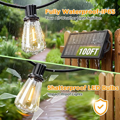 100FT Solar String Lights Outdoor Waterproof - Image 3