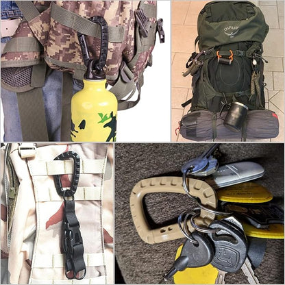 Tactical Gear Carabiner Keychain Clip Plastic D-Rings Large Key Chain Heavy - Image 6