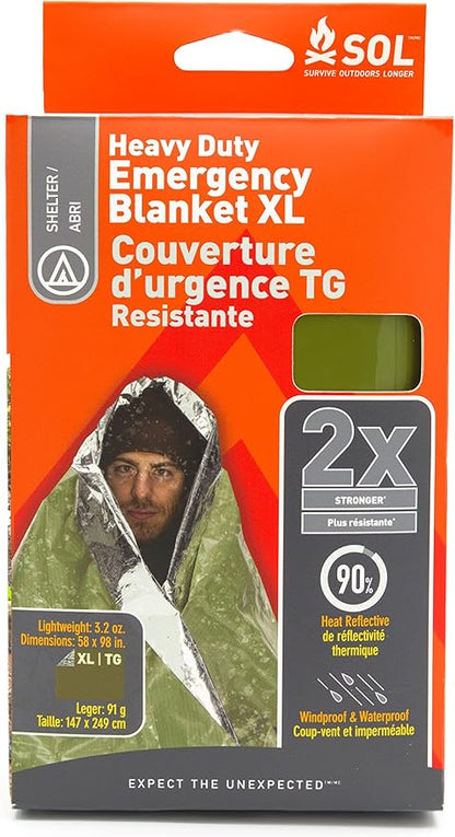 S.O.L. Survive Outdoors Longer 90% Heat Reflective Heavy-Duty Emergency Blanket by SOLSurviveOutdoorsLonger