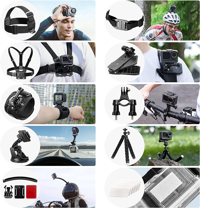 AKASO 60 in 1 Action Camera Accessories Kit Compatible - Image 3