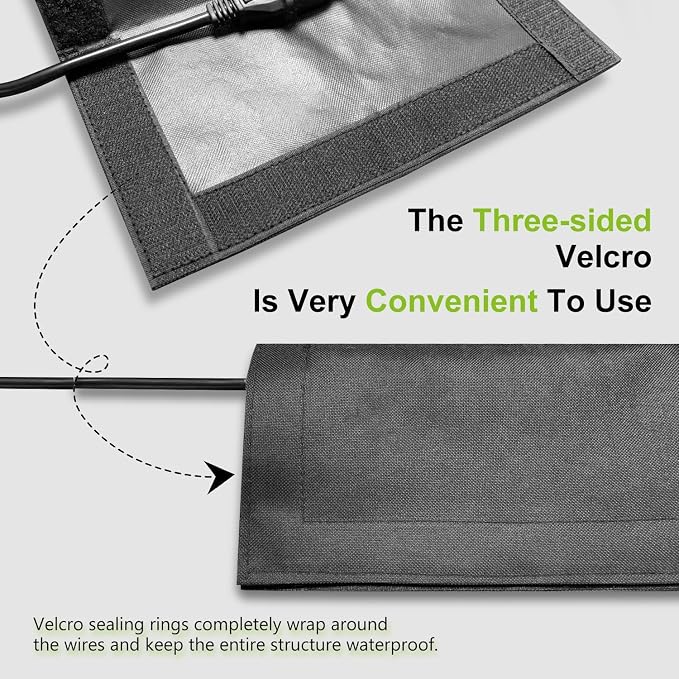 3Pack Outdoor Extension Cord Safety Cover, 10x5 Inch, 600D Canvas Material - Image 5