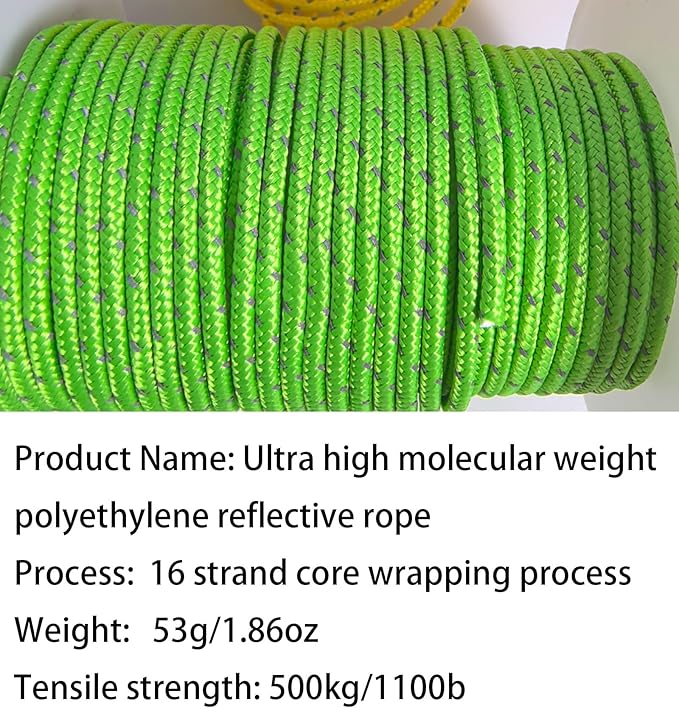 Dyneema Reflective Rope -2mm 400kg Fracture Strain - Image 3