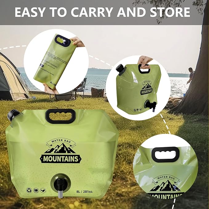 Collapsible 8L Water Storage Bag, BPA-Free Portable Folding Water Jug - Image 4