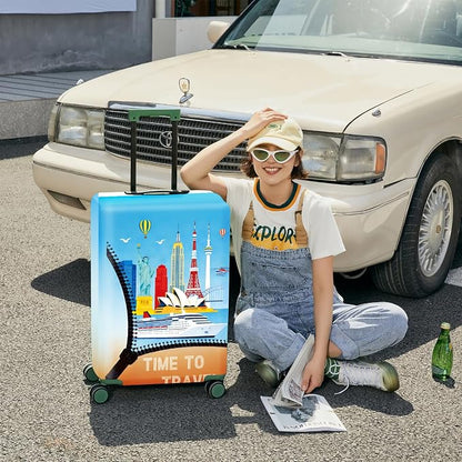 ANNA QUEEN Worldwide Travel Airplane Luggage Cover, Stretchable Suitcase - Image 4