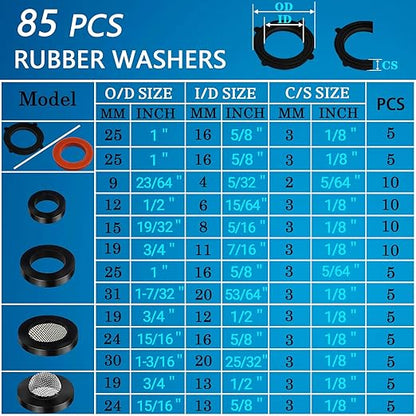 ZDBB 165 PCS Plumbing Hose Rubber Washers Assortment Set - Image 2