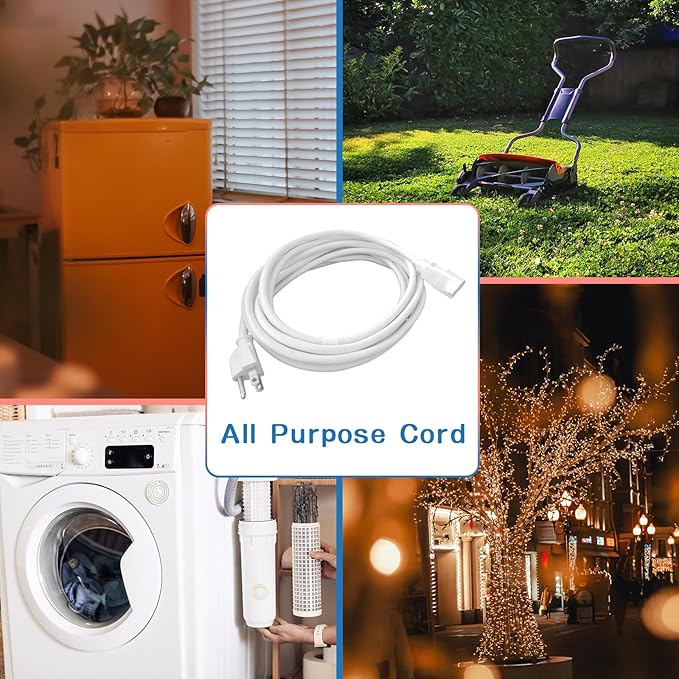 Indoor Outdoor Extension Cord 6 FT, 16/3 SJTW Weatherproof Grey Electrical Cords - Image 8
