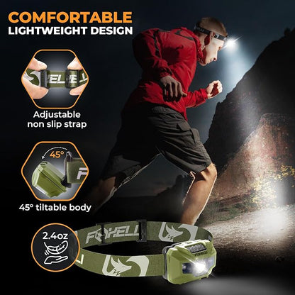 Foxelli USB‑C Rechargeable LED Headlamp – Ultra‑Light 2.4 oz & - Image 4