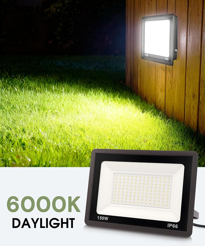 L LOHAS LED Flood Lights Outdoor, 150W Dusk to Dawn Outdoor Lighting, IP66 - Image 3