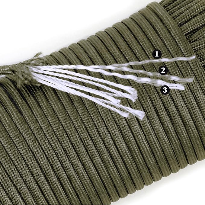 Paracord 550 lb, 7 Strand Paracord Rope 250ft 4mm, Nylon Parachute Cord - Image 2