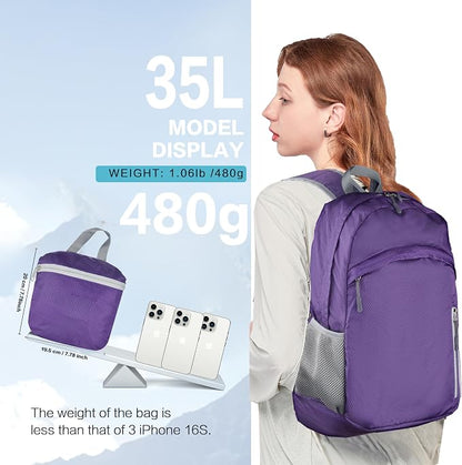 Waterproof Foldable Backpack Dry Storage Lightweight Daypack 35L Outdoor - Image 5