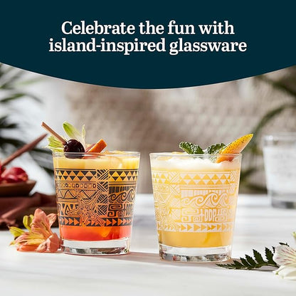 Libbey Tiki Rocks Glasses Set, Vintage-style Glassware Drinking Glasses Set of 4 - Image 4