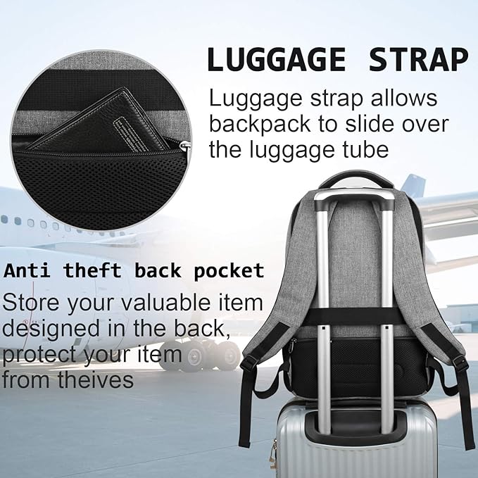 Volher 17 Inch Laptop Backpack, Business Anti Theft Slim Durable Laptops - Image 6