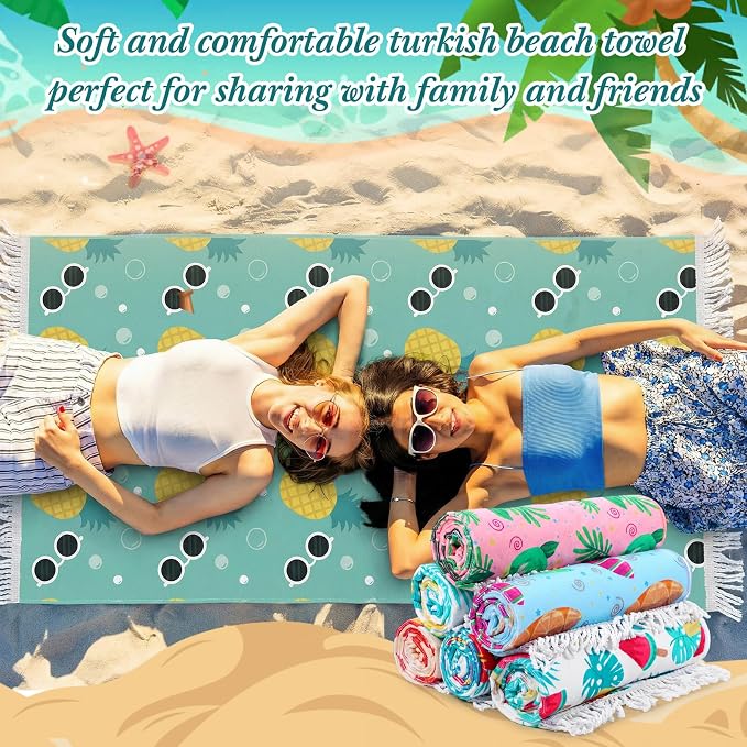 Peryiter 24 Pack Microfiber Oversize Turkish Beach Towel Set 12 Large Absorbent - Image 4