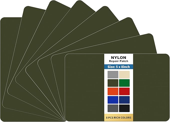 KING MOUNTAIN Self Adhesive Nylon Fabric Repair Patch, 5×8 Inches 8 Pcs by ForABetterHomeLife