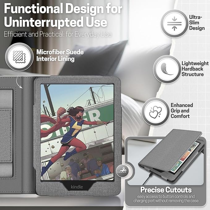 TNP Stand Case with Strap for Kindle Paperwhite 12th Gen 2024 / Kindle - Image 8