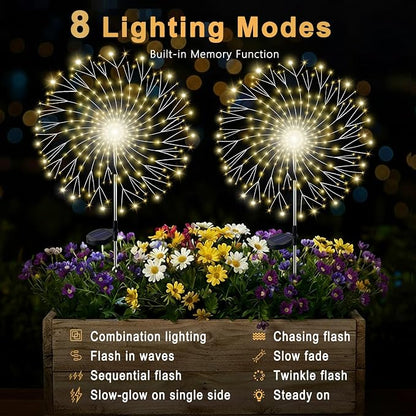 210LED Solar Firework Lights, Waterproof Fairy Starburst Light - Image 3