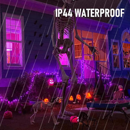 TW SHINE Purple Halloween Lights, 2 Pack 20FT 100 Count Incandescent Halloween - Image 7