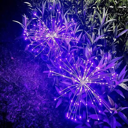 JJGoo Solar Firework Lights, 2 Pack 150 LEDs 2 Lighting Modes Solar Lights - Image 2