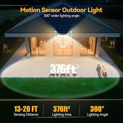TECKNET 416 LED Solar Powered Outdoor Lights, 270° Angle & 3 Lighting Modes - Image 6