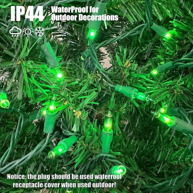 HISHINY Green String Lights 100 Count Mini St. Patrick's Day Decorations Lights - Image 3