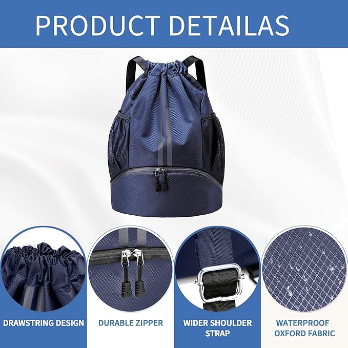 JELUTAR Drawstring Backpack Gym Bag - Image 5
