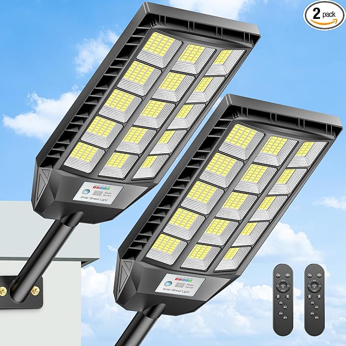 Deepn Solar Lights Outdoor Waterproof, Solar Street Lights Outdoor, 6500K LED by DEEPN