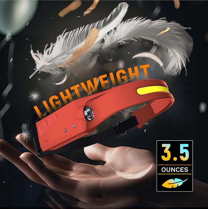 EGUKU Headlamp Rechargeable, Rechargeable LED Headlamps 1200Lumens 2 COB - Image 5