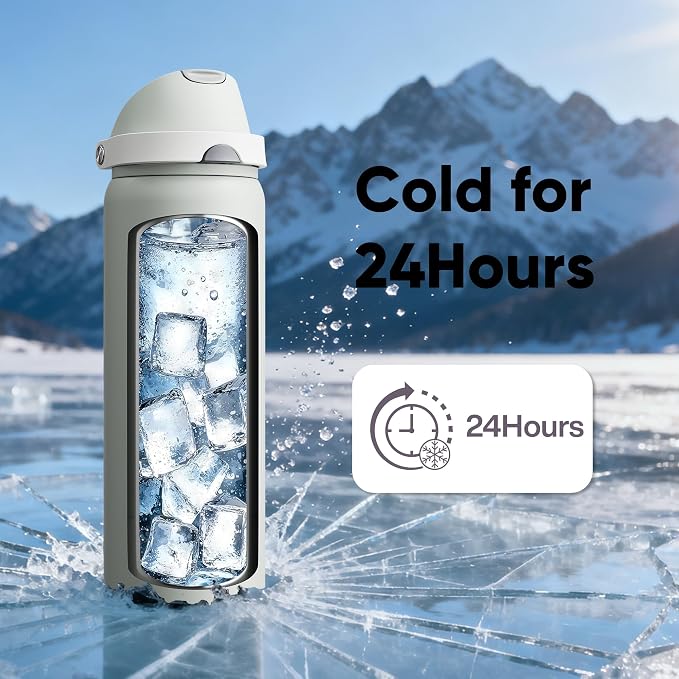 Insulated Water Bottle with Straw - Image 7