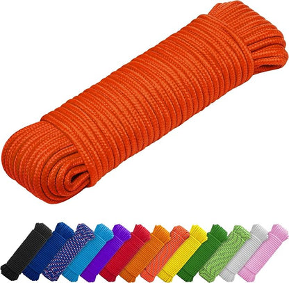 TECEUM Rope – 90 Feet x 3/8 Inch – Orange – Strong All-Purpose Utility Rope – by TECEUM