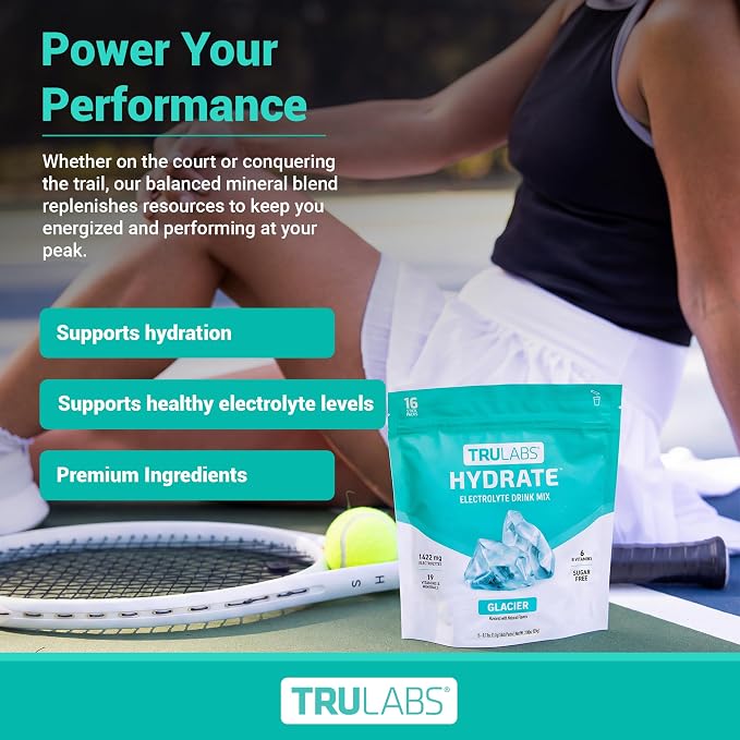 TRULABS Hydrate Electrolyte Drink Mix – Glacier Flavor, Sugar-Free Hydration - Image 5