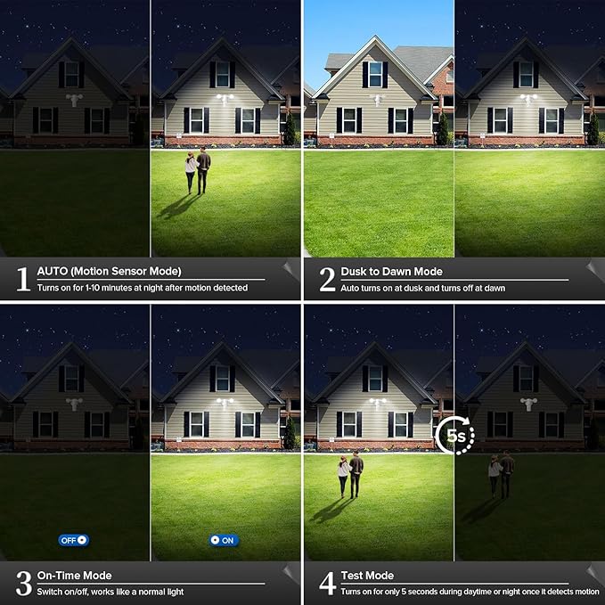 SANSI Upgraded 25W Motion Sensor Outdoor Lights 3000LM Flood Lights Outdoor - Image 4